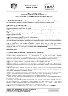 EDITAL N&ordm; 02-2015 - SMAD - Prefeitura Municipal de Esteio