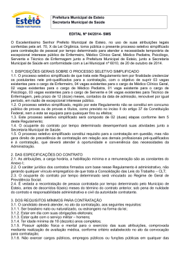 EDITAL N&ordm; 04/2014- SMS O Excelent&iacute;ssimo Senhor