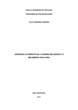 jornadas alternativas: o ensino religioso e o movimento nova
