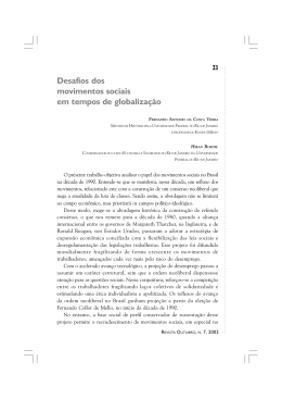 Desafios dos movimentos sociais em tempos de