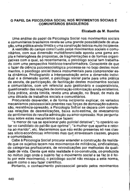 O papel da Psicologia Social nos movimentos sociais e
