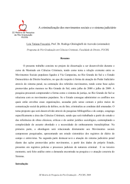 A criminaliza&ccedil;&atilde;o dos movimentos sociais e o sistema