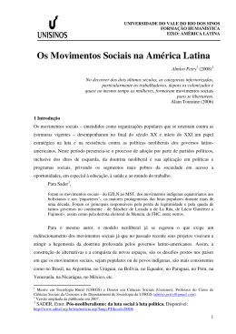 Os Movimentos Sociais na América Latina