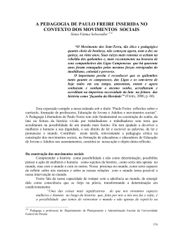 a pedagogia de paulo freire inserida no contexto dos movimentos