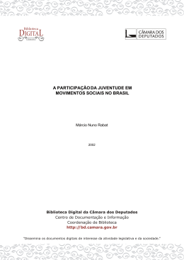 a participa&ccedil;&atilde;o da juventude em movimentos sociais no brasil