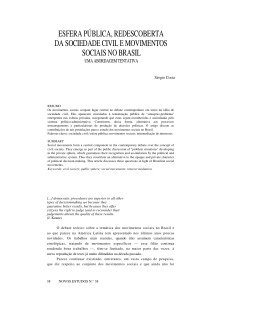 esfera p&uacute;blica, redescoberta da sociedade civil e