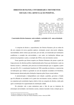 DIREITOS HUMANOS, UNIVERSIDADE E MOVIMENTOS SOCIAIS