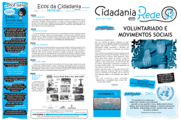VOLUNTARIADO E MOVIMENTOS SOCIAIS