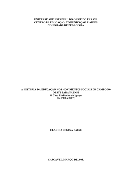 A HIST&Oacute;RIA DA EDUCA&Ccedil;&Atilde;O NOS MOVIMENTOS SOCIAIS DO