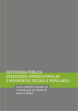 defensoria p&uacute;blica, assessoria jur&iacute;dica popular e movimentos