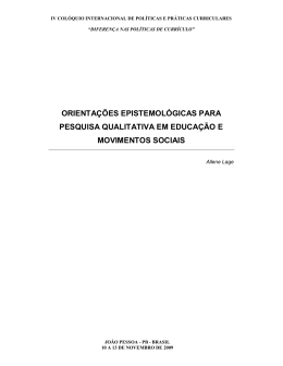 orientações epistemológicas para pesquisa qualitativa em