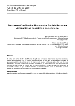 Discurso e Conflito dos Movimentos Sociais Rurais na