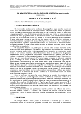 OS MOVIMENTOS SOCIAIS E O ENSINO DE GEOGRAFIA