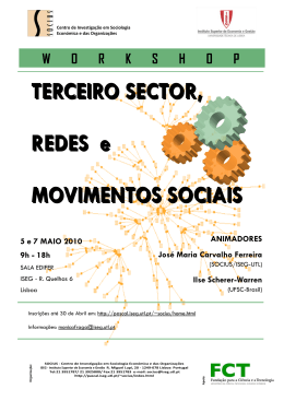 workshop terceiro sector, redes e movimentos sociais