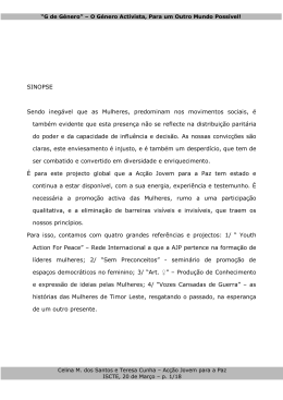 SINOPSE Sendo ineg&aacute;vel que as Mulheres, predominam nos