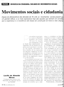 Movimentos, sociais e cidadania