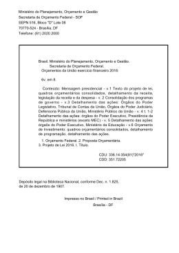Secretaria de Or&ccedil;amento Federal - SOF Minist&eacute;rio do Planejamento