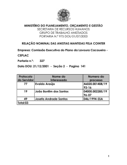 ministério do planejamento, orçamento e gestão