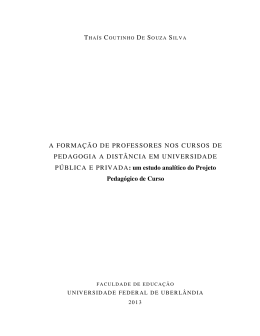 A FORMA&Ccedil;&Atilde;O DE PROFESSORES NOS CURSOS DE