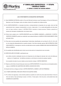Prova - 4&ordm; Simulado - ENEM - 1&ordf; Etapa