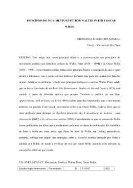 princ&iacute;pios do movimento est&eacute;tico: walter pater e oscar wilde