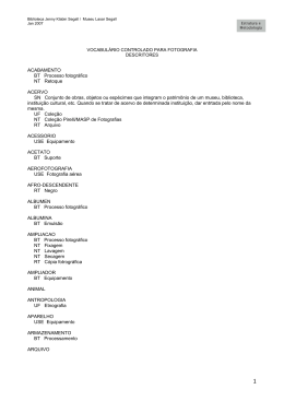 Vocabul&aacute;rio Controlado de Fotografia