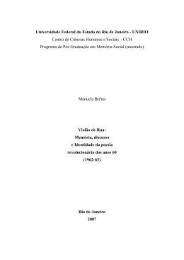 Viol&atilde;o de Rua: Mem&oacute;ria, discurso e Identidade da poesia