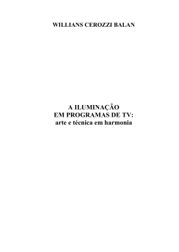 A Ilumina&ccedil;&atilde;o em Programas de TV: Arte e