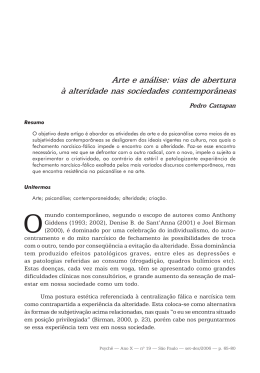 Arte e an&aacute;lise: vias de abertura &agrave; alteridade nas