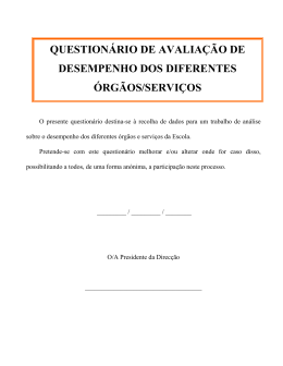 question&aacute;rio de avalia&ccedil;&atilde;o de desempenho dos diferentes &oacute;rg&atilde;os