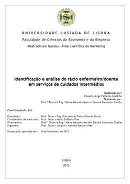 Identifica&ccedil;&atilde;o e an&aacute;lise do r&aacute;cio enfermeiro/doente em servi&ccedil;os de