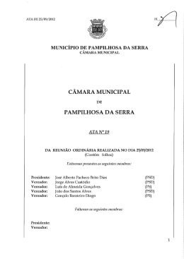 MUNICÍPIO DE PAMPILHOSA DA sERRA
