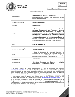 SEMAD EDITAL DE LICITA&Ccedil;&Atilde;O MODALIDADE CONCORR&Ecirc;NCIA