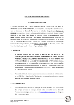 Edital Concorrencia n&ordm; 004-2015 - DME Distribui&ccedil;&atilde;o