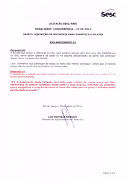 LIcITAçÃo sEsc/ARRJ MODALIDADE: coNcoRRÊNcIA