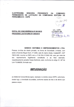 IMPUGNACAO - Cepe / Companhia Editora de Pernambuco