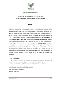 Edital – Concorrência 001/2014