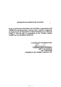 RECIBO DE PAGAMENTO DE ALUGUEL Recebi de RONALDO