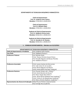 Relat&oacute;rio de Atividades do Departamento