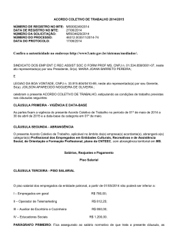 Acordo Coletivo de Trabalho - LBV - Senalba-MS