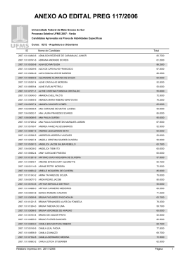 Processo Seletivo UFMS 2007 - Ver&atilde;o - Copeve