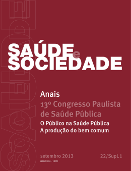 Anais do 13º Congresso Paulista de Saúde Pública