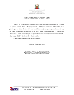 3&ordm; remanejamento Prise e Prosel UEPA