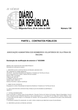 Declaração de retificação de anúncio n.º 523/2009, de 20 de Julho