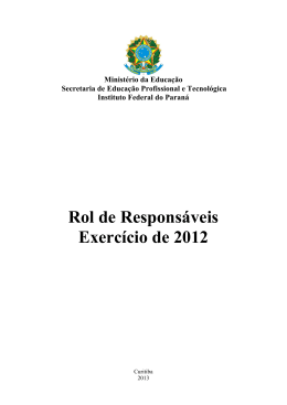 Rol de Respons&aacute;veis Exerc&iacute;cio de 2012