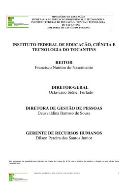 Ago - Instituto Federal do Tocantins