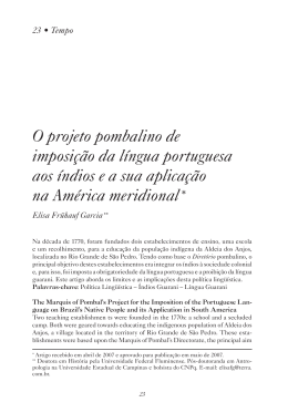 O projeto pombalino de imposição da língua portuguesa