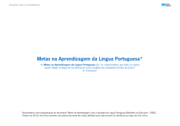 Metas na Aprendizagem da Língua Portuguesa*