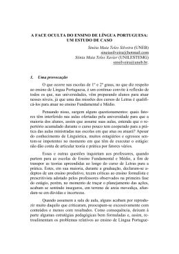 a face oculta do ensino de l&iacute;ngua portuguesa: um estudo de caso