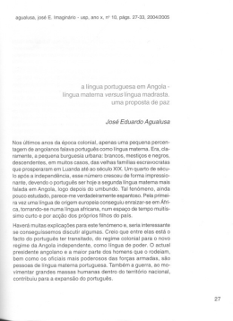 a lingua portuguesa em Angola -